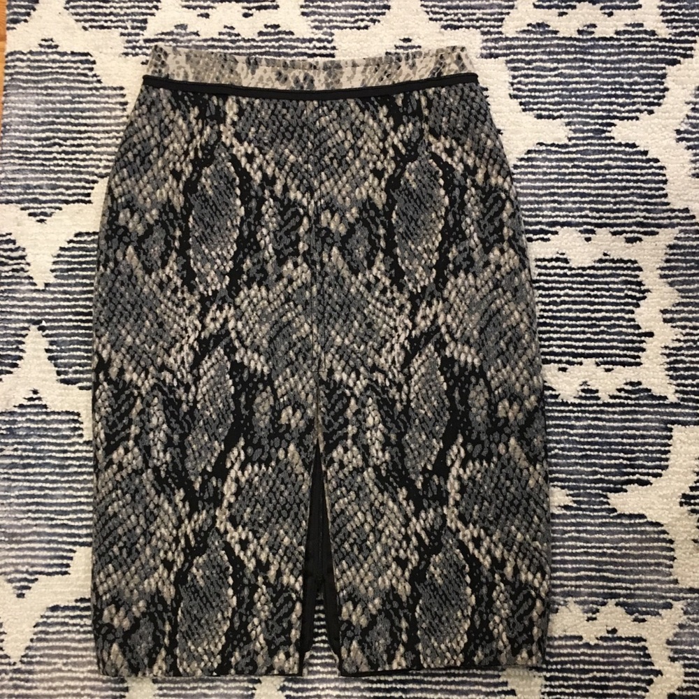 Elie Tahari Nuetral Snakeskin Skirt, Size 4